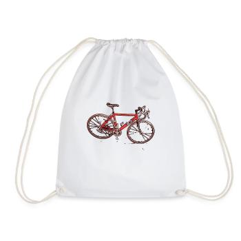 Racing bike - Drawstring Bag - white - Front