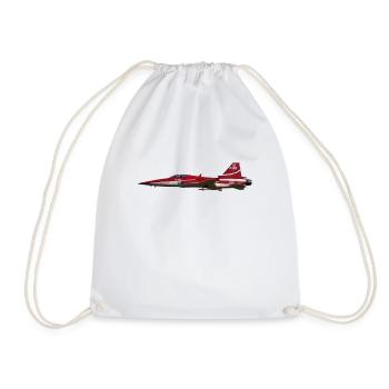 Fighter jet - Drawstring Bag - white - Front