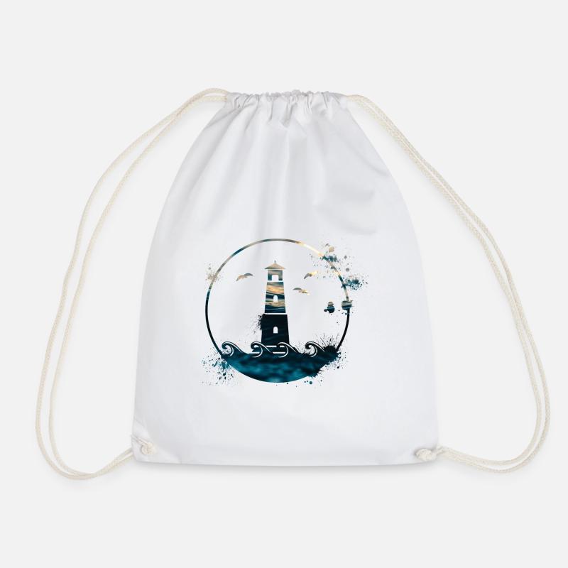 lighthouse - Drawstring Bag - white