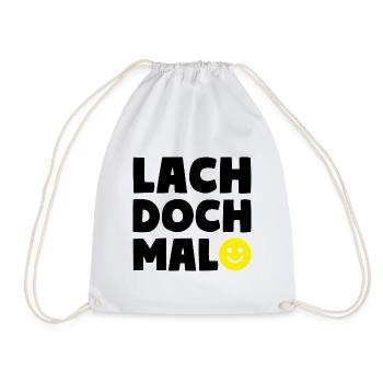 LACH DOCH MAL Smiley Motto - Turnbeutel - Weiß - Vorne