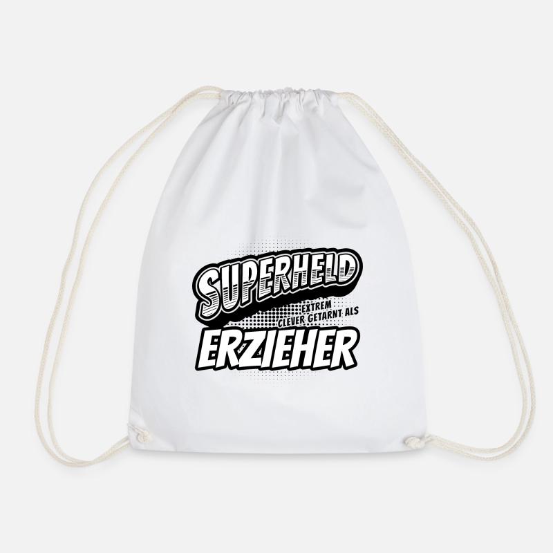 Superheld, clever getarnt als Erzieher - Turnbeutel - Weiß