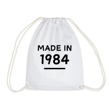 Made in 1984 - Geburtsjahr / Geburtstag - Turnbeutel - Weiß - Vorne