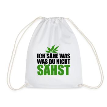Cannabis, Ich sähe was was du nicht sähst, Hanf - Turnbeutel - Weiß - Vorne