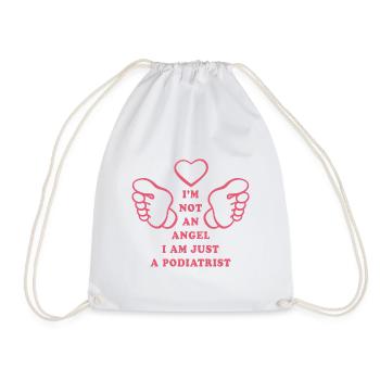 I'm not an angel I'm just a podiatrist - Drawstring Bag - white - Front