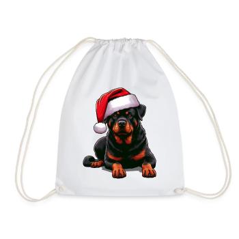 Rottweiler The Santa Claus - Drawstring Bag - white - Front