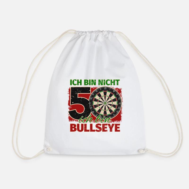 Ich bin nicht 50 ich bin Bullseye Geburtstag Dart - Turnbeutel - Weiß