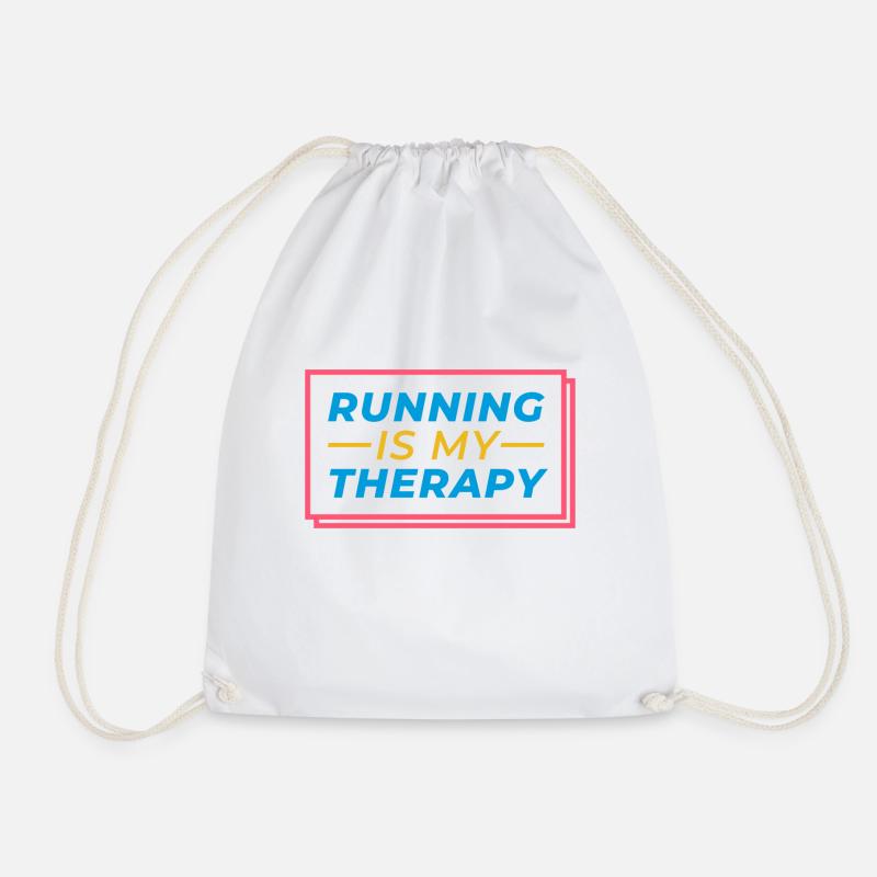 running is my therapy - Turnbeutel - Weiß