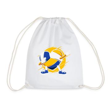 Kids Dabbing Volleyball Player Beach Volleyball - Drawstring Bag - white - Front