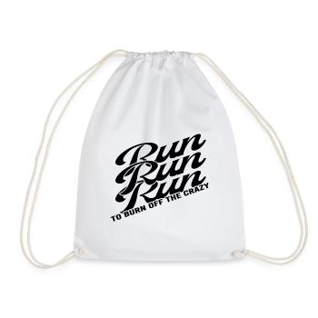 RUN Runner Running Marathon Running Shoes Running - Drawstring Bag - white - Front