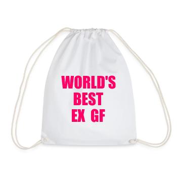 worlds best ex gf - Drawstring Bag - white - Front