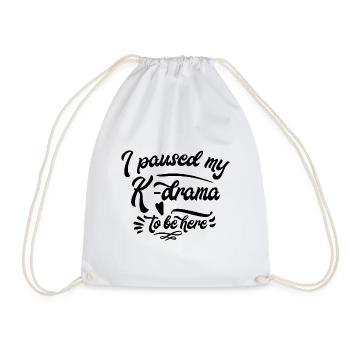 K-Pop K-Drama Kpop Kdrama Hallyu Korea South Korea - Drawstring Bag - white - Front