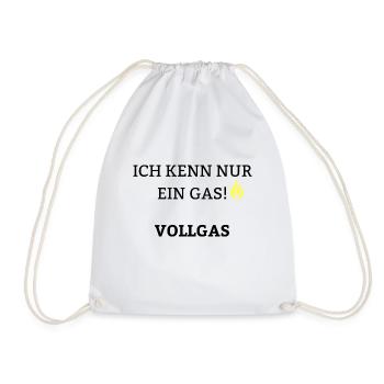 Ich kenn nur ein GAS - Vollgas - Turnbeutel - Weiß - Vorne
