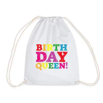 Fille Anniversaire Anniversaire Reine! Fille - Sac de sport léger - blanc - Devant