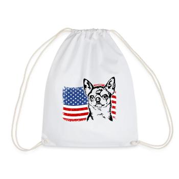 Chihuahua US Amérique Drapeau Chiens Chien Wilsigns - Sac de sport léger - blanc - Devant