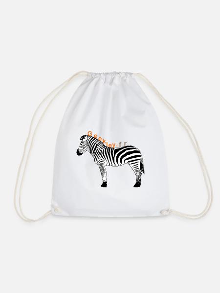 GEEKLEY – Das Zebra – Offizielles Emblem - Turnbeutel - Weiß
