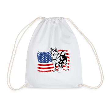 Alaskan Malamute US Amérique Drapeau Chiens Wilsigns - Sac de sport léger - blanc - Devant