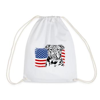 Bouledogue américain XXL Drapeau de l’Amérique des États-Unis Wilsigns - Sac de sport léger - blanc - Devant