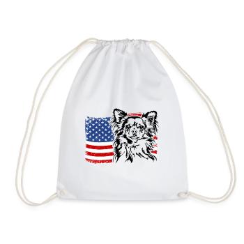 Chihuahua US Amérique Drapeau Chiens Chien Wilsigns - Sac de sport léger - blanc - Devant