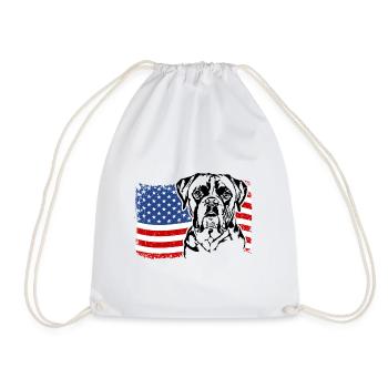 Boxer US Amérique Drapeau Chiens Chien Wilsigns - Sac de sport léger - blanc - Devant