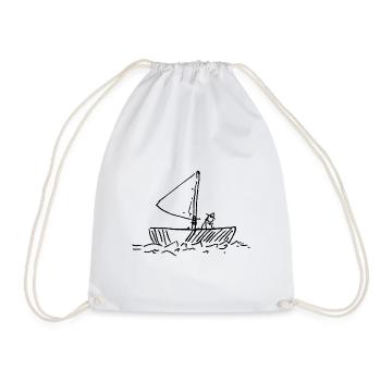 Fishermen in the boat - Drawstring Bag - white - Front