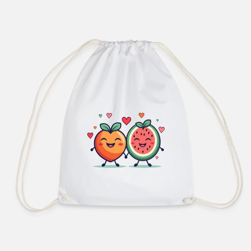 Fruity passion love - Drawstring Bag - white