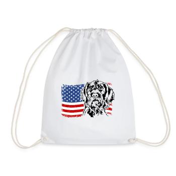 Allemand à poil dur US Drapeau de l’Amérique Wilsigns - Sac de sport léger - blanc - Devant