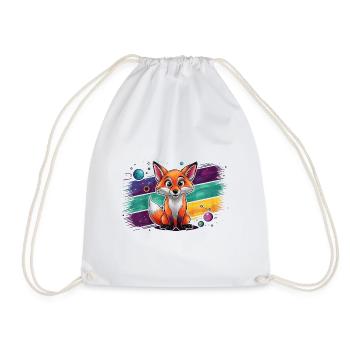 Fox - Illustration - Drawstring Bag - white - Front