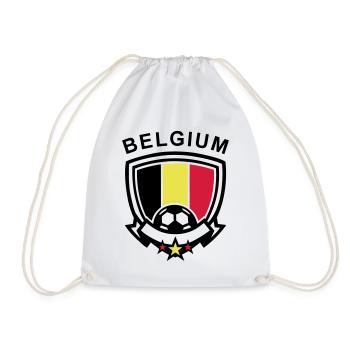 Football Emblem (Belgium) - Drawstring Bag - white - Front