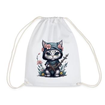 Fühle dich episch mit der Ninja-Katze - Turnbeutel - Weiß - Vorne