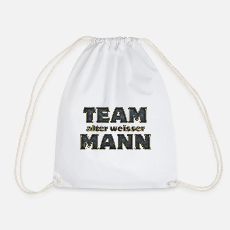 Team alter weisser Mann - Turnbeutel - Weiß