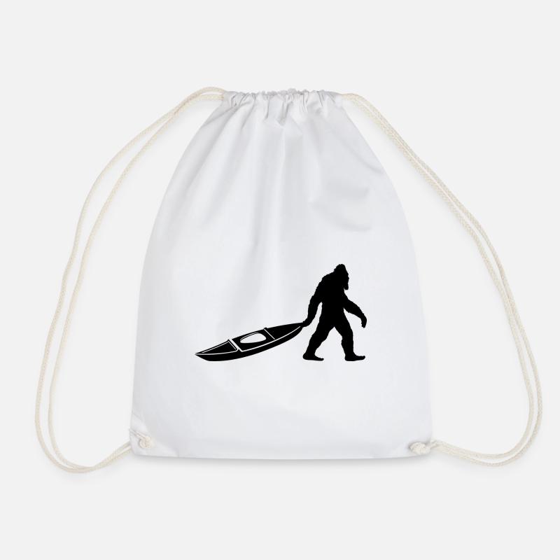 Kayak Canoe Paddling Captain - Drawstring Bag - white