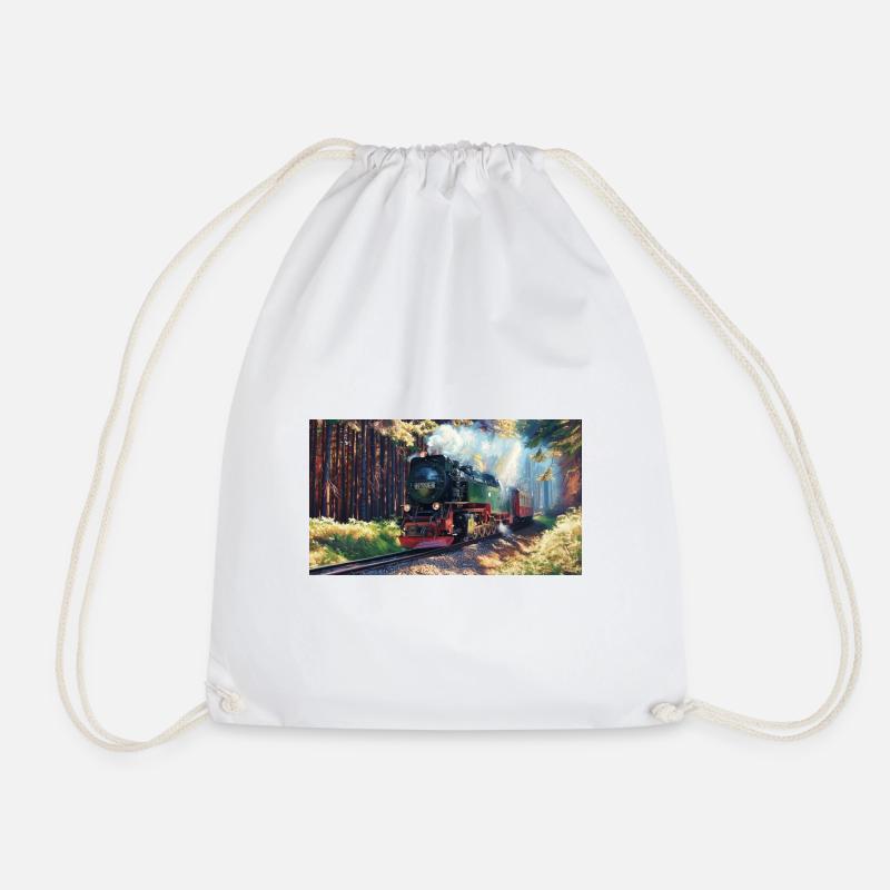 Brocken Forest Steam - Drawstring Bag - white