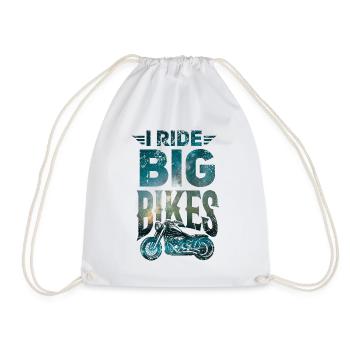 Motorcyclist Biker - Drawstring Bag - white - Front