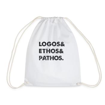 Vintage Philosophy Logos Ethos Pathos Nietzsche - Drawstring Bag - white - Front