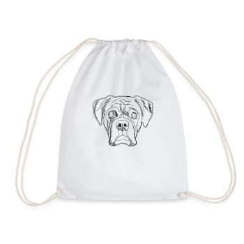 Boxer Hund - Turnbeutel - Weiß - Vorne