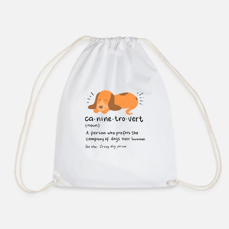 Introverted gift Introverted anti-social - Drawstring Bag - white