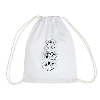 Schere Papier Stein - Turnbeutel - Weiß - Vorne