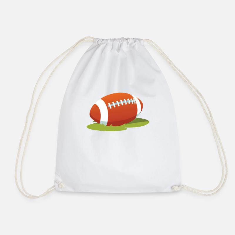 Rugby Ball - Turnbeutel - Weiß