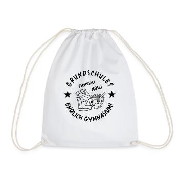 Grundschule Endlilich Gymnasium 5. Klasse Geschenk - Turnbeutel - Weiß - Vorne