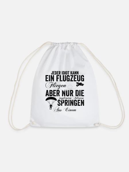 Lustiger Paragleiten Fallschirm Spruch - Turnbeutel - Weiß