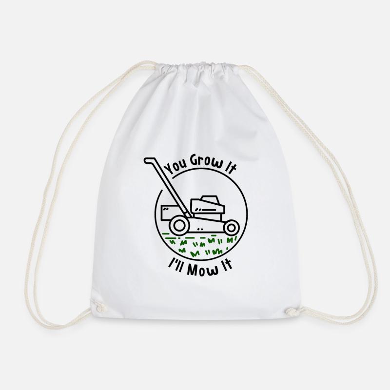 Lawn Mower Lawn Care Gift - Drawstring Bag - white