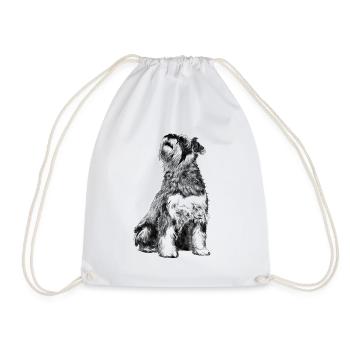 Moustache assise chien - Sac de sport léger - blanc - Devant