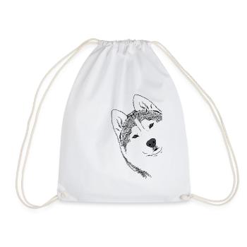 Curieux chien Siberian Husky - Sac de sport léger - blanc - Devant