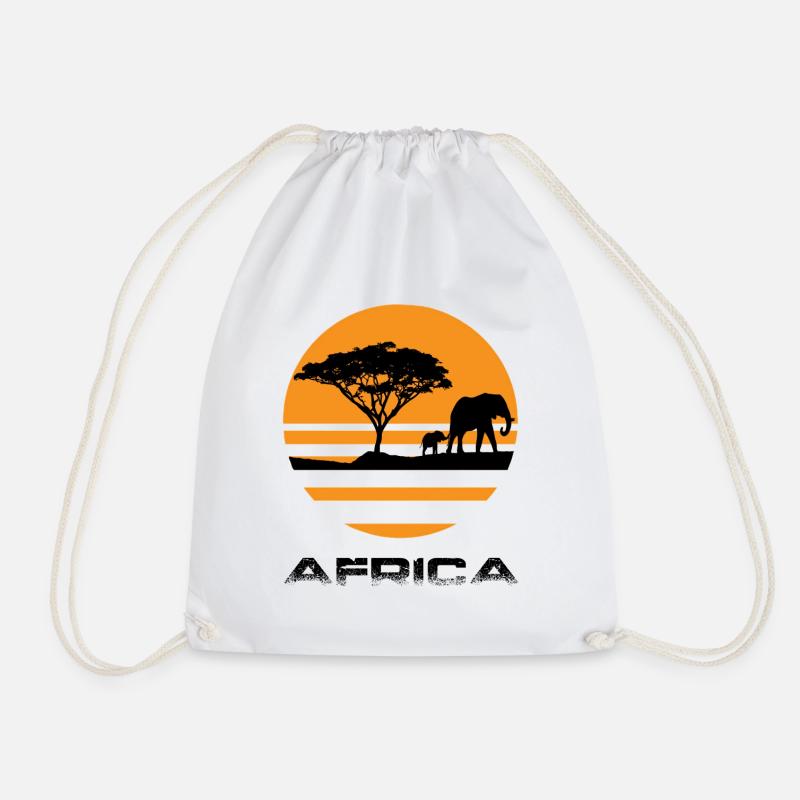 Africa - Drawstring Bag - white