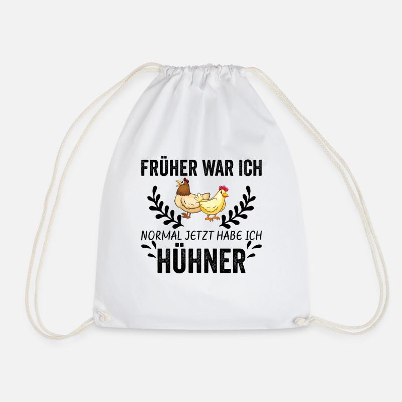 Huhn Hühner Spruch - Turnbeutel - Weiß