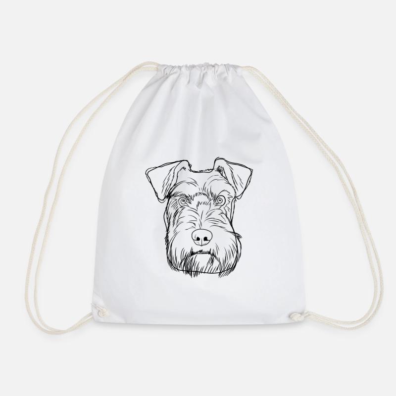 Schnauzer Hund - Turnbeutel - Weiß