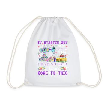 Quilting Saying Sewing hobby Design - Drawstring Bag - white - Front