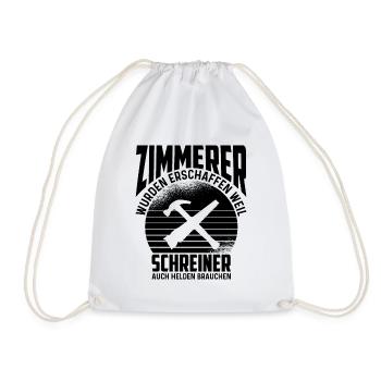 Zimmerer Zimmerei Schreiner Azubi Spruch Geschenk - Turnbeutel - Weiß - Vorne
