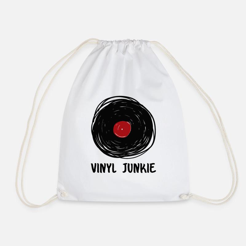 Vinyl Junkie Schallplatte Plattenspieler - Turnbeutel - Weiß