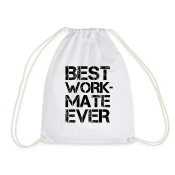 Best colleague, best colleague at work, gift - Drawstring Bag - white - Front